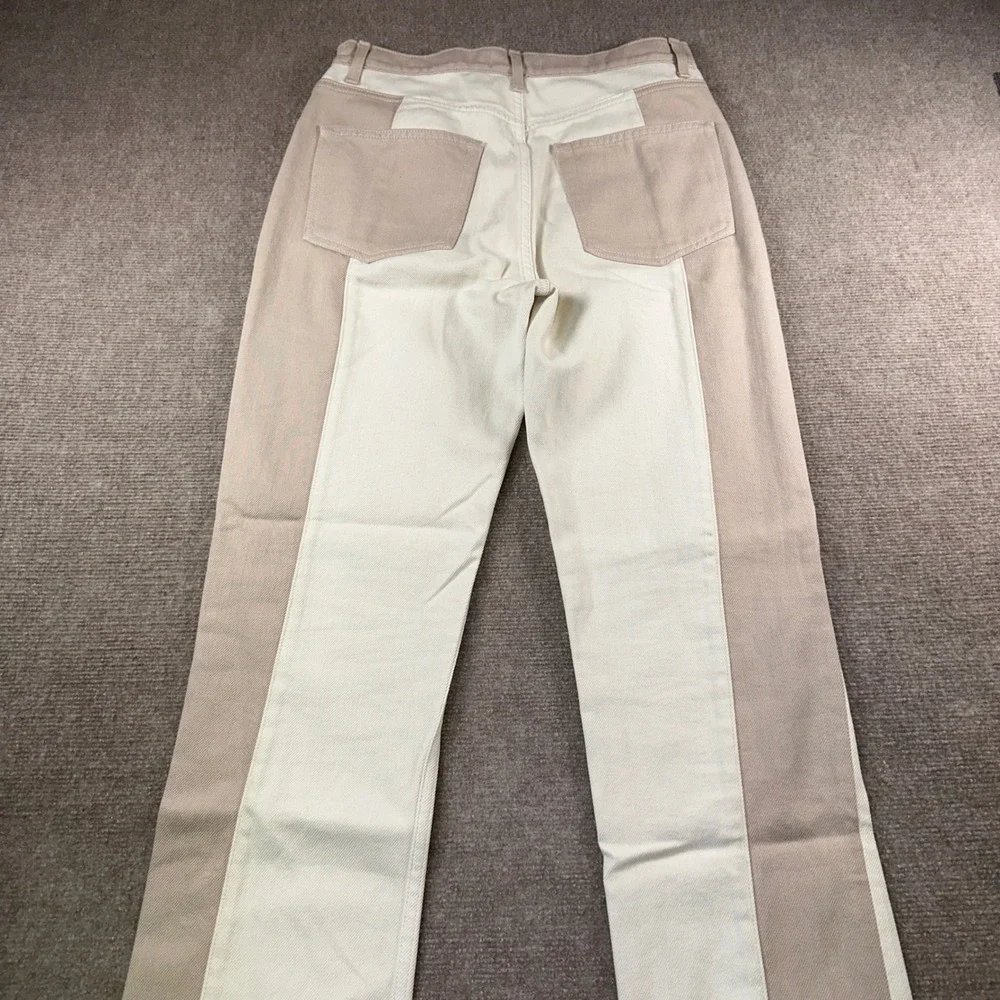 Reformation Cynthia Tonal Reworked High Rise Straight Jeans Clay Size 29